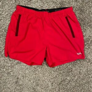 RVCA Yogger Stretch Elastic Waist Shorts 15” | Size: M | Color: Cherry